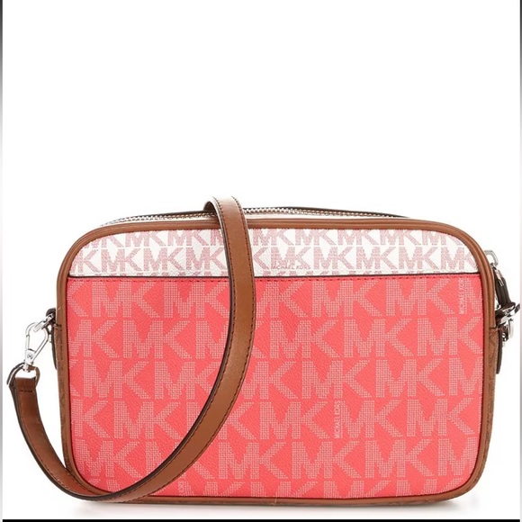 MIchael Kors Jet Set Large East West Signature Logo Color Block Camera Crossbody - Picture 2 of 7